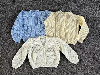 Baby Girls Hand Knitted Cardigans Bundle Size 18-24 Months Approx • £7.50