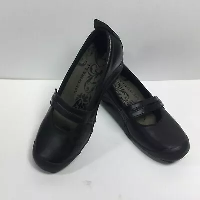 Merrell Black Plaza Bandeau Shoes Womens Size 7 Mary Jane Leather  J46406 • $29.95