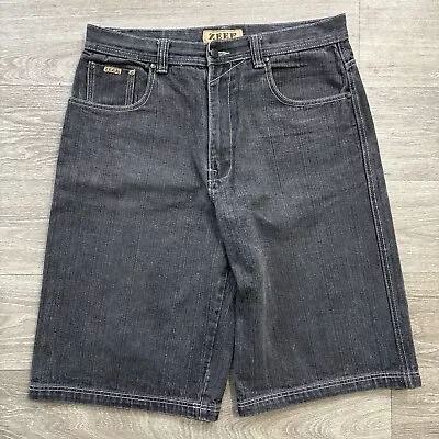 Vintage Zeep Jorts Jean Shorts Size 38 X 15 Black Baggy Grunge Y2K Skater 90s • $27.99