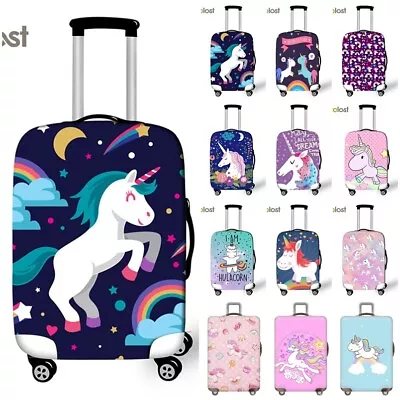 Unicorn Cartoon Travel Luggage Suitcase Cover Protector Dust-Proof Bag Gift • £12.83