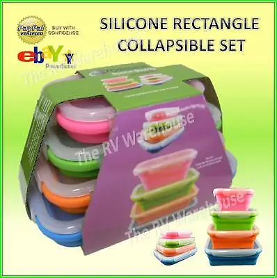 $34.50 • Buy Silicone Storage Containers Collapsible Set 4 Compact Caravan JAYCO ACCESSORIES