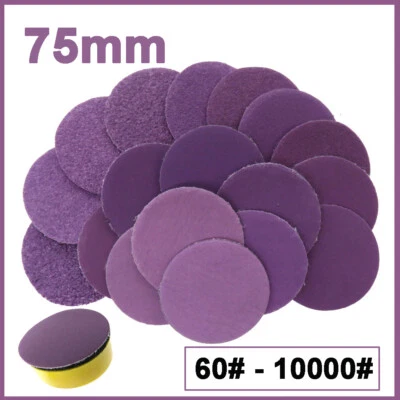 $9.85 • Buy 75mm Wet And Dry Sanding Discs Pads 3 Inch Sandpaper Hook And Loop Grit 60-10000