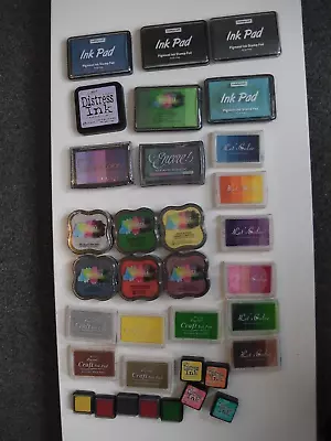 £30 • Buy Bundle Of 34  Pigment Ink Pads, Assorted Colours.Hobbycraft/Distress/Docraft Etc