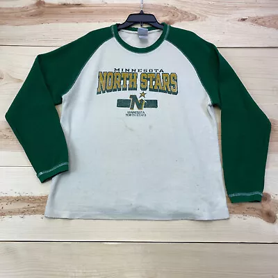 Minnesota North Stars Shirt Mens Large White Thermal Long Sleeve Old Time Hockey • $12.79