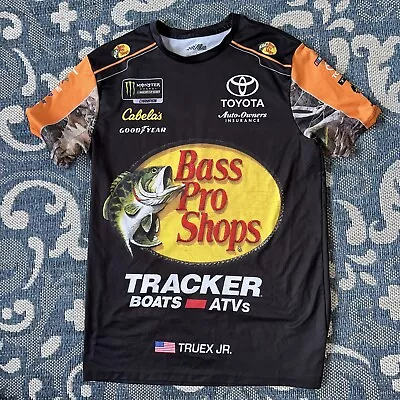 Rare Martin Truex Jr #19 Bass Pro Shops Fishing Tracker Pit Crew  Nascar Mens L • $33