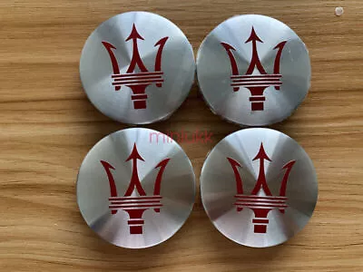 4PCS 60mm Maserati Ghibli Centre Wheel Centre Cap Set Badge Chrome Silver Red • $23.99