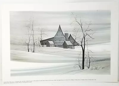 P. Buckley Moss Winter Solstice Snow Barn Trees Print 1988 Signed Numbered • $49.95