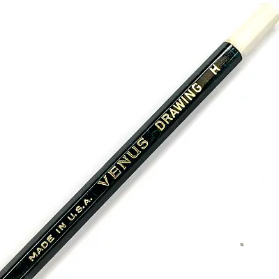 Vintage Venus H Unsharpened Drawing Pencil White Plastic Ferrule Green USA G36 • $7.75