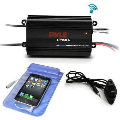 Pyle PLMRMB4CB 200W Bluetooth Ready Waterproof Marine Amplifier Kit 4-Ch. • $61.99