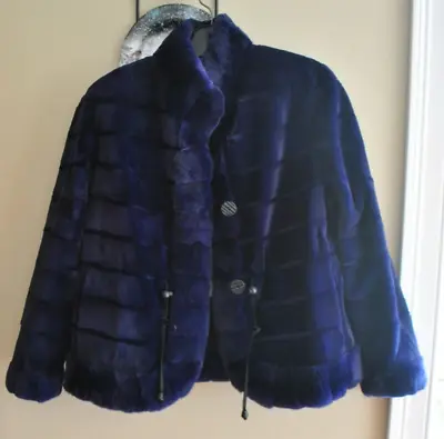 Auth. Maximilian Reversible Fur Coat 25  Dyed Purple Sheared Mink Finland NWT • $3200