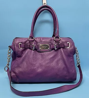 MICHAEL KORS Handbag Purple Pebbled Leather 3 Sections Organizer *EUC** SUPERB!! • $68