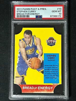 2011 Panini Past & Present Bread For Energy Stephen Curry #10 PSA 10 GEM MINT SP • $299.95