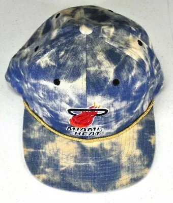 Miami Heat Blue White Tie Dye Mitchell & Ness Hardwood Classics Snapback Hat • $17.99