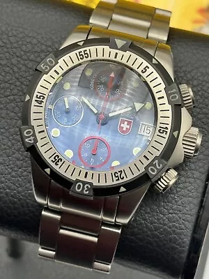 Charmex CX Swiss Military Watch 20000 Feet BLUE DIAL! Swiss Automatic Titanium! • $3495