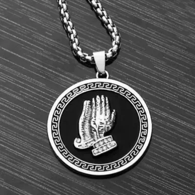 Lord's Prayer Praying Hands Pendant Religious Necklace For Men Women Chain 24  • $11.99