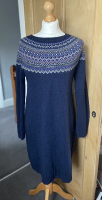 £15 • Buy Seasalt Centrepiece Dress Icelandic Maritime Blue Fair Isle Neck New Sz 12