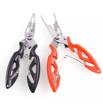 Fishing Pliers Scissors Line Cutter Braid Split Ring Tool Lip Grip TACKLE • $5.32