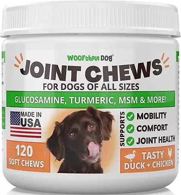 WOOFthful Dog Glucosamine Chondroitin For Dogs With Organic Turmeric And MSM - P • $67.61