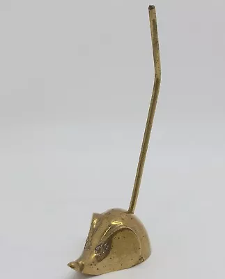 Vintage MCM Brass MOUSE Ring Or Desk Office Note HOLDER (RF950-2) • $12.95