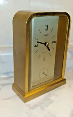 Vtg Linden Westminster Mantle Desk Clock Japan Chimes Brass • $29.99