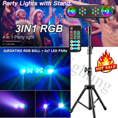 UKing RGB DJ Lights With Stand 3 In 1 Party Bar Light Set Mobile Stage Lighting • $90.24