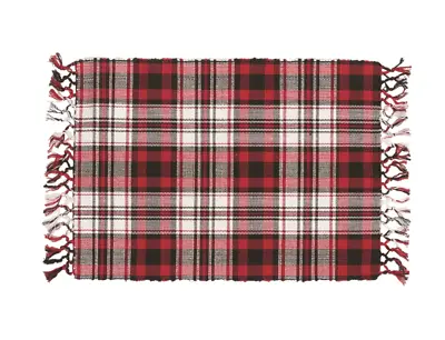 $32.35 • Buy Park Designs Set/6 FIRESIDE PLAID Placemats By C&F Home - Red, Black, White