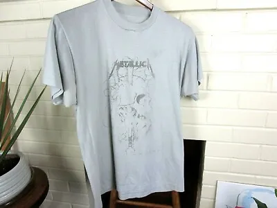 Vintage MODEL METALLICA PUSHEAD ZORLAC SKATEBOARD T SHIRT ORIGINAL M-L Gray 80s  • $256