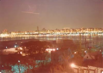 Vintage Color Abstract Photo Strange Lights Ufo Over City Skyline December 1977 • $6