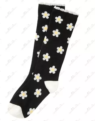 $7 • Buy Gymboree Girls Sz 3-4  Bee Chic  Black Daisy Knee High Socks  Shoe Sz 9-10  NWT