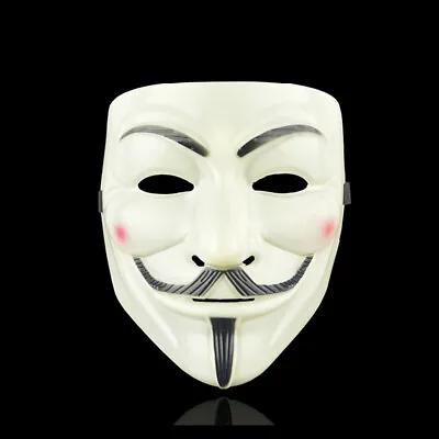 V For Vendetta Guy Fawkes Fancy Dress Halloween Face Mask - White • £3.99