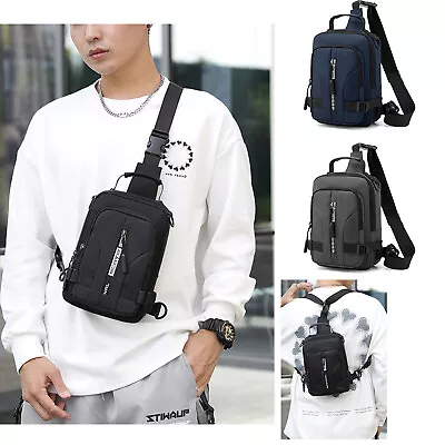 Men's Sling Messenger Backpack Crossbody Bag Anti-theft Chest Shoulder USB Port • $15.95