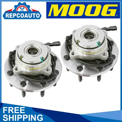 Pair MOOG Front Wheel Bearing Hub For 1999-2004 Ford F250 F350 Super Duty W/ABS • $207.08