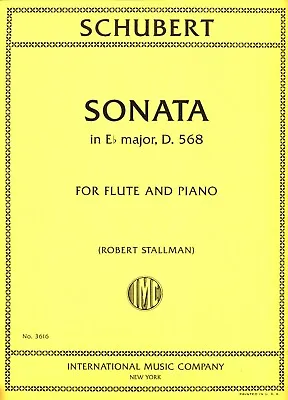 Schubert Sonata In E Flat Major D. 568 For Flute And Piano Book International • $21.17