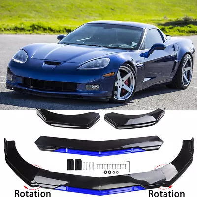 For Chevy Corvette C5 C6 C7 Z06 ZR1 Black Blue Front Bumper Lip Spoiler Splitter • $85.09