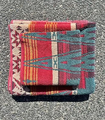 Vintage Polo Ralph Lauren 90s Southwestern Pattern Hand Bath Towel Set Made USA • $60