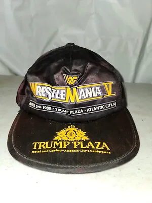 WWF Wrestlemania V 5 Original Hat Cap Trump Plaza Very Rare Hogan Vs Macho Man • $174.99
