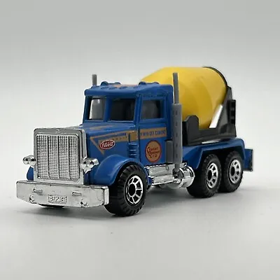 Matchbox Peterbilt Cement Mixer Kwik-Set Blue 1:80 Diecast Macau C1985-1988 • £6.99