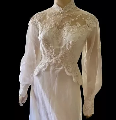 Vintage 70s 80s Wedding Dress • $120