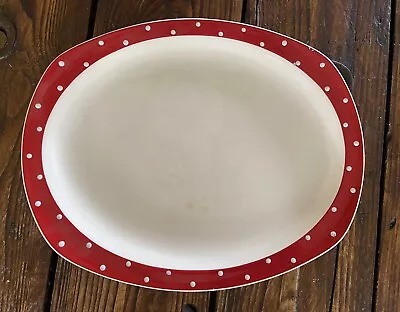 Vintage~1950s~Stylecraft Midwinter~Red Domino~16''~Serving  Plate By Jesse Tait • £22