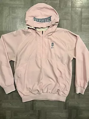 MLB Seattle Mariners NIKE Windbreaker Pullover Jacket Womens L Pink Zip Large • $21