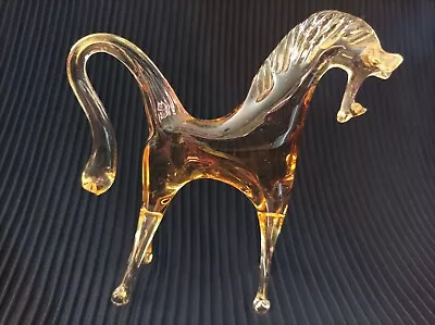 £7 • Buy Murano Amber Glass Miniature Horse - Excellent Condition