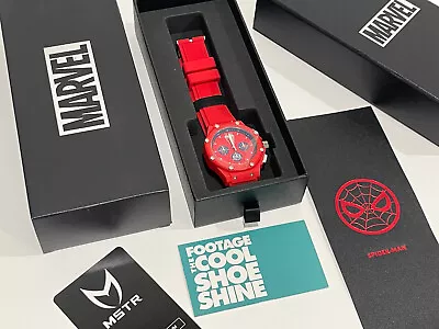 Meister Ambassador X Marvel Spider-man Watch Red Blue Rubber Strap New • $277.99