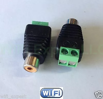 2pcs UTP Cat5/Cat6 Cable To AV RCA Female Screw Terminal Audio/Video Connector • $3.74