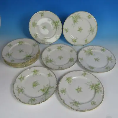 $125 • Buy Ch Field Haviland GDA Limoges - Double Gold Flowers - 12 Dinner Plates 9¾ Inches