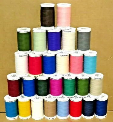 £6.15 • Buy Gutermann Sew All Polyester Thread 500m Reel Sewing  Assorted Colours Available 