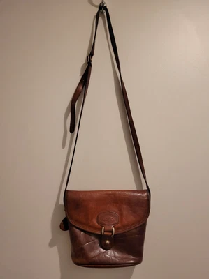 $93 • Buy Oroton Vintage Brown Genuine Leather Crossbody Bag Handbag Australian Made Tan