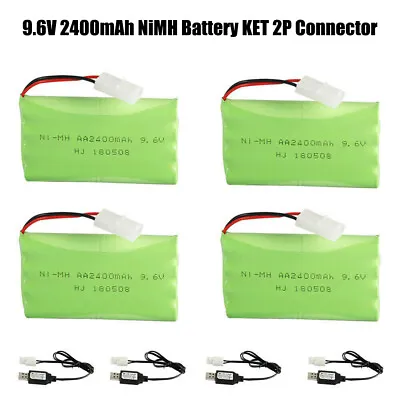 £16.99 • Buy 9.6v 2400mAh Ni-MH KET 2P Connector Rechargeable Battery Pack For RC Car Truck  