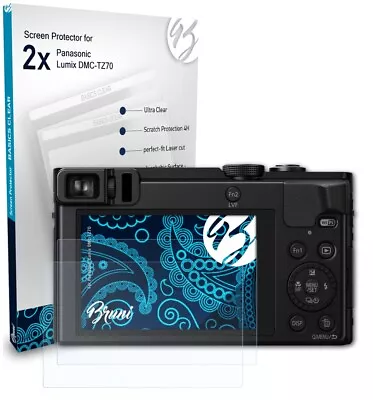 Bruni 2x Protective Film For Panasonic Lumix DMC-TZ70 Screen Protector • £9.19