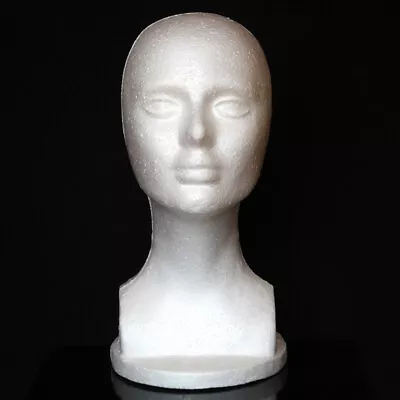 Female Foam Mannequin Head Stand & Holder Display Hair Hats Cap White Foam Head • $9.43