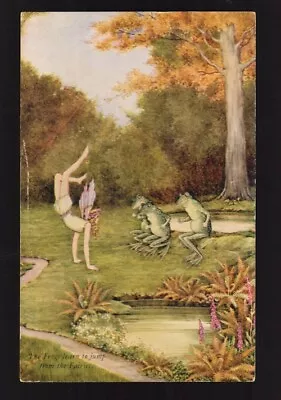 OUTHWAITE Ida Rentoul - Frogs Learn To Jump Postcard - Elves And Fairies #14362 • £10